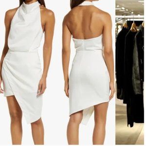 Elliatt Camo Asymmetric Satin Cocktail Dress